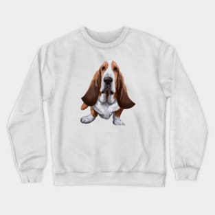 Cute Basset Hound Drawing Crewneck Sweatshirt